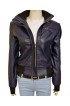 Billie Piper Doctor Who Rose Tyler Purple Bad Wolf Bomber Leather Jacket